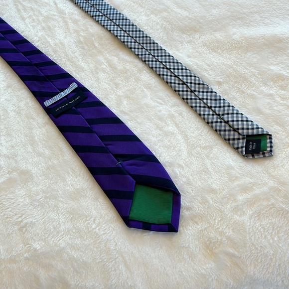 Tommy Hilfiger Purple Striped Tie - Picture 5 of 7